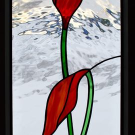 Blyinfattat blommor: Röd lilja